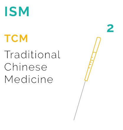 ISM, an acupuncture needle, a picture to classical meridian acupuncture